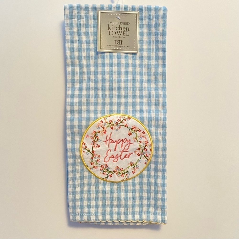 Design Imports Happy Easter Embellished Kitchen Towel New With Tag